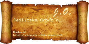 Jedlicska Orbán névjegykártya